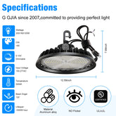 LED High Bay Lights 200W 30,000LM Adjustable Series 0-10V Dimmable, 5' Cable with US Plug